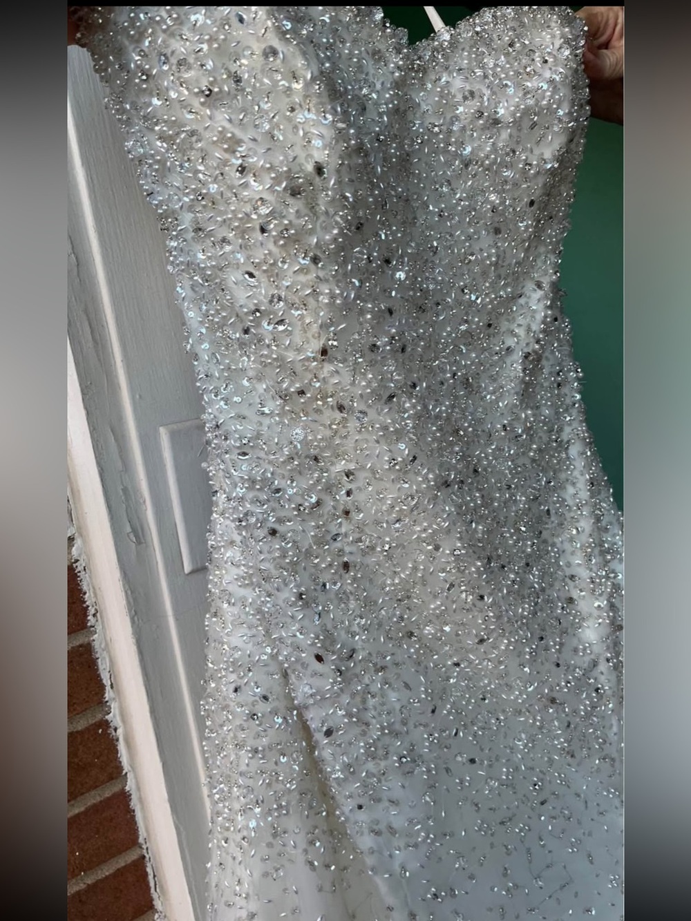 Mori Lee by Madeline Gardner wedding dress with matching Vail - Picture 6 of 10